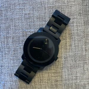 Mens Matte Black movado Watch